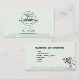 Dairy Farms, cattle, agriculture,  Business Card