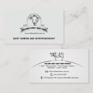 Dairy Farms, cattle, agriculture,  Business Card
