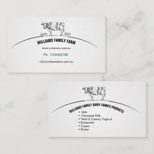 Dairy Farms, cattle, agriculture,  Business Card