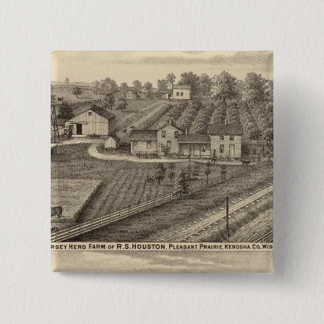 Dairy farms of RS Houston and WC White 15 Cm Square Badge (Front)