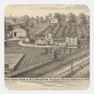 Dairy farms of RS Houston and WC White Square Sticker