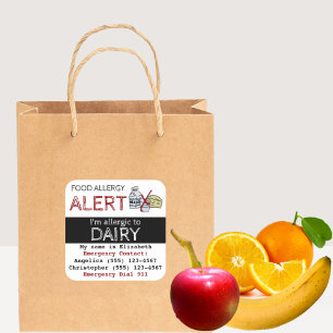 Dairy Food Allergy  Square Sticker