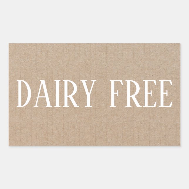 Dairy Free Allergy Safe Culinary Rectangular Sticker (Front)