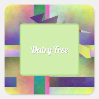 Dairy Free Food Abstract Pattern Party Square Sticker