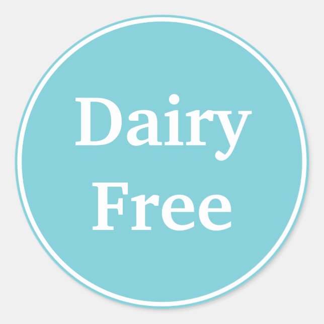 Dairy Free. Food Craft Customised Product Labels (Front)