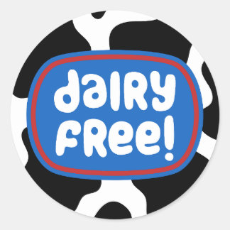 Dairy Free Labels. Eat Dairy Free. Classic Round Sticker