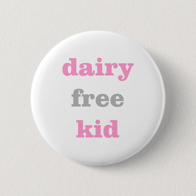 dairy free milk allergy button for kids (Front)