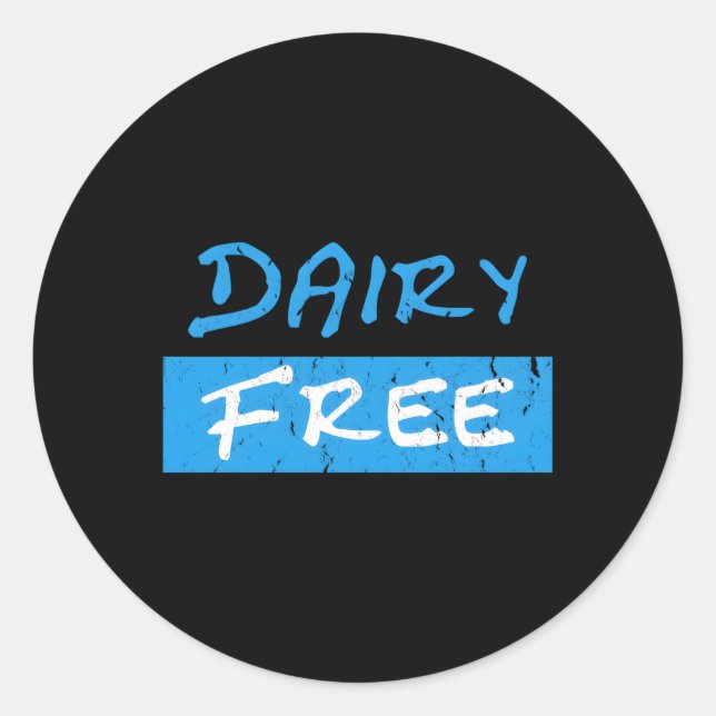 Dairy Free No Milk Distressed Classic Round Sticker (Front)