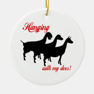 Dairy Goats Ceramic Tree Decoration