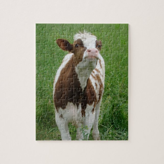 Dairy Milk Cow on the Farm Jigsaw Puzzle (Vertical)