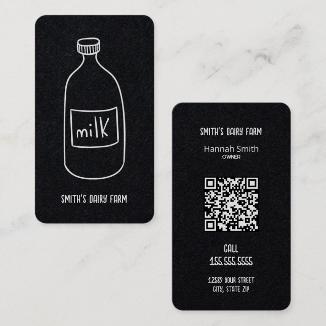 Dairy Milk Custom QR Business Card (Front/Back)