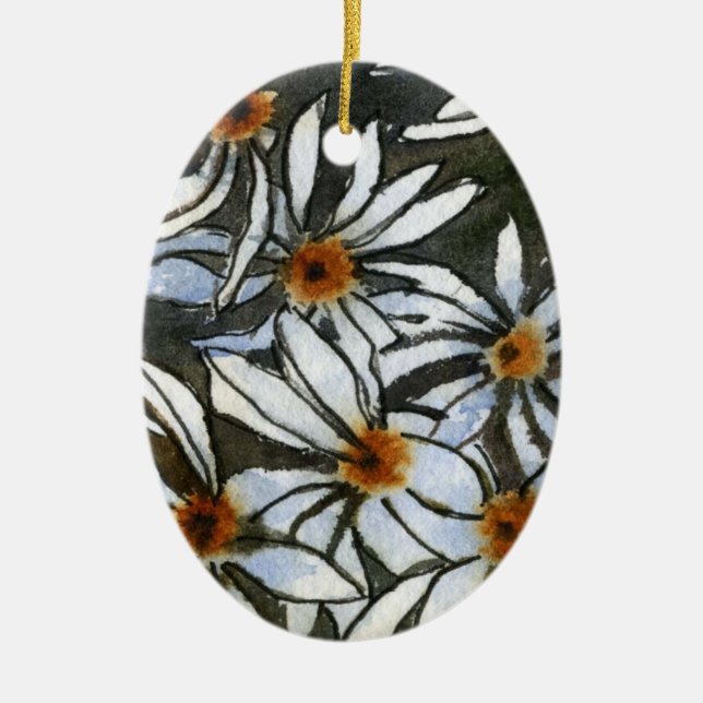 " Daisies #2" Floral Ornament (Front)
