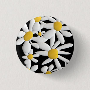DAISIES 3 CM ROUND BADGE