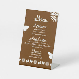 Daisies and Butterflies in Chocolate Pedestal Sign
