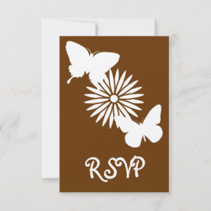 Daisies and Butterflies in Chocolate RSVP Card