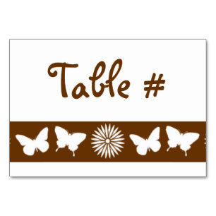 Daisies and Butterflies in Chocolate Table Card