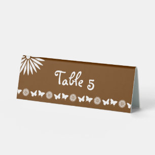 Daisies and Butterflies in Chocolate Table Sign