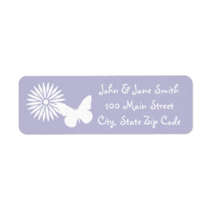 Daisies and Butterflies in Lavender Address Label