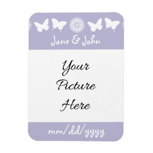 Daisies and Butterflies in Lavender Magnet