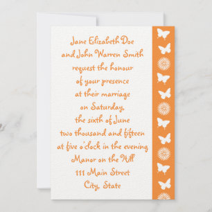 Daisies and Butterflies in Orange Invitation