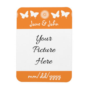 Daisies and Butterflies in Orange Reminder Magnet