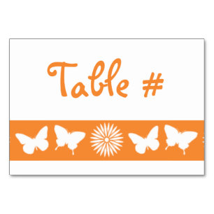 Daisies and Butterflies in Orange Table Card