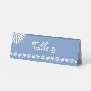 Daisies and Butterflies in Periwinkle Table Sign
