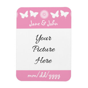 Daisies and Butterflies in Petal Pink Magnet