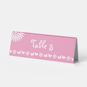Daisies and Butterflies in Petal Pink Table Sign