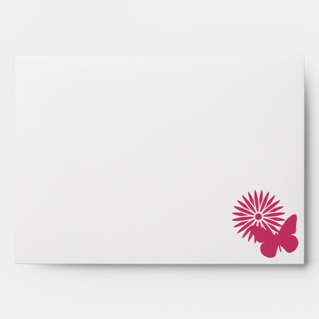 Daisies and Butterflies in Raspberry Envelopes (Front)