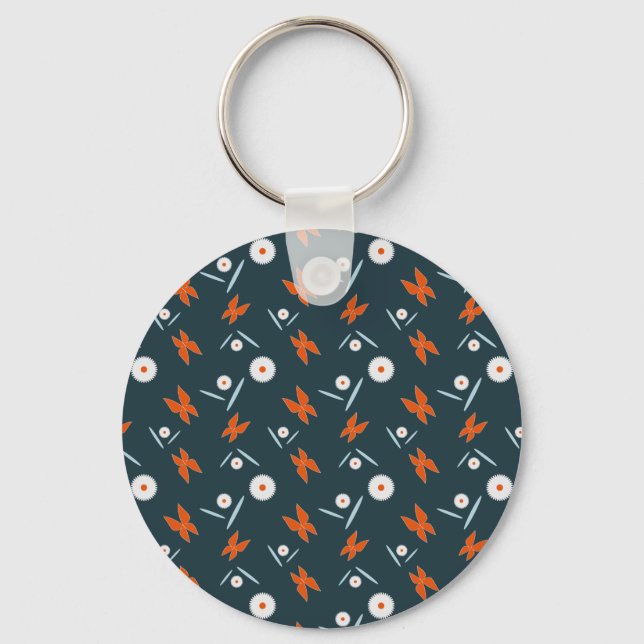 Daisies and Butterflies Key Ring (Front)