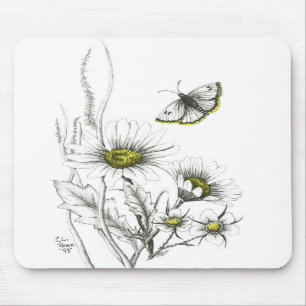 Daisies and Butterfly Mousepad