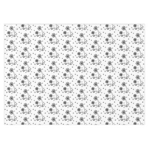 Daisies and Dots 2 - Black and White Tablecloth