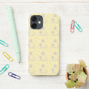 Daisies and Dots 2 - Pastel Yellow and Purple iPhone 12 Mini Case