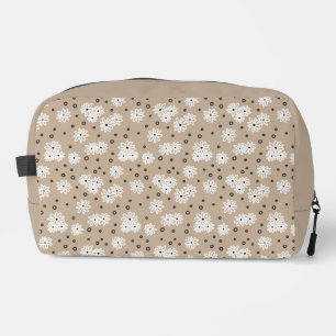 Daisies and Dots - Taupe, Black and White Dopp Kit