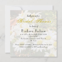 Daisies and Flowing Yellow Script Bridal Shower