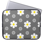 Daisies and Grey and White Polka Dots