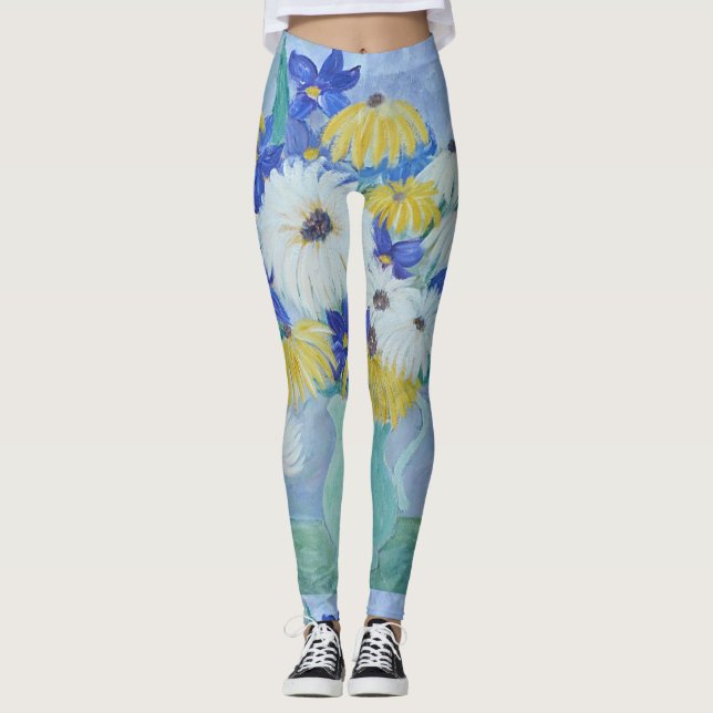 Daisies and Iris Leggings (Front)