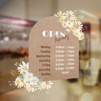 Daisies and Kraft Paper Arch Open Hours