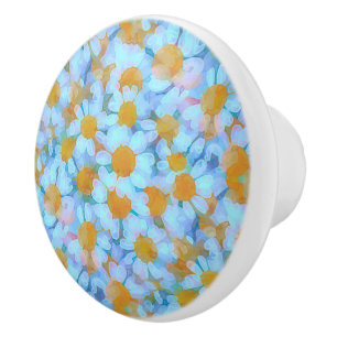 Daisies and Lace Ceramic Knob