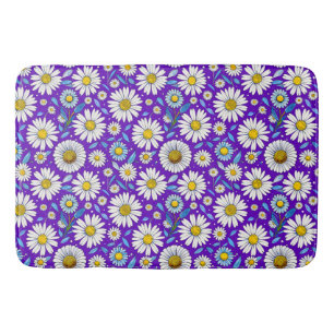 Daisies and Leaves Bath Mat
