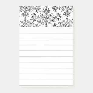 Daisies and Leaves Floral Art Lined Stickies Post-it Notes