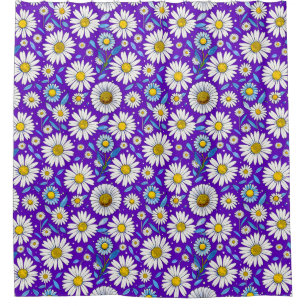 Daisies and Leaves Shower Curtain