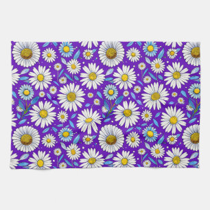 Daisies and Leaves Tea Towel