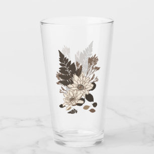 Daisies and Leaves - transparent on cream. Glass
