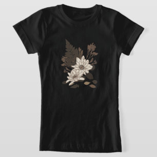 Daisies and Leaves - transparent on cream. T-Shirt