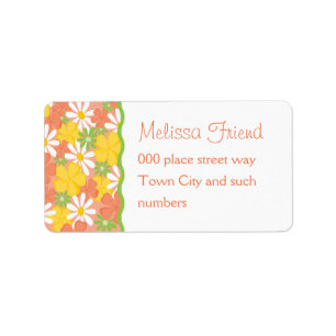 Daisies and Peach Blossoms Label