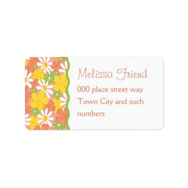 Daisies and Peach Blossoms Label (Front)