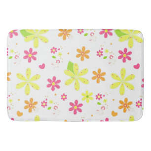 Daisies and Polka Dots Bath Mat