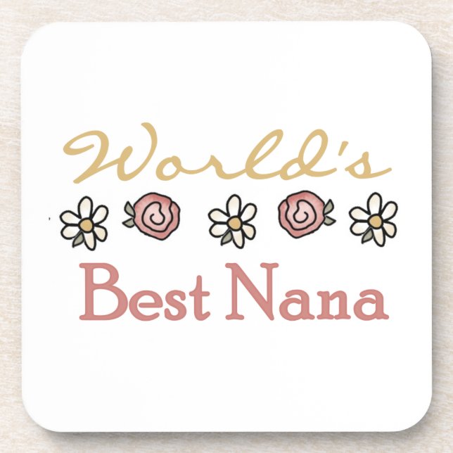 Daisies and Roses Best Nana Gifts Coaster (Front)